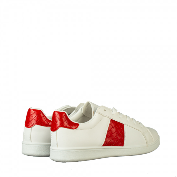 Γυναικεία αθλητικά παπούτσια    Sezia λευκά με κόκκινο, 4 - Kalapod.gr